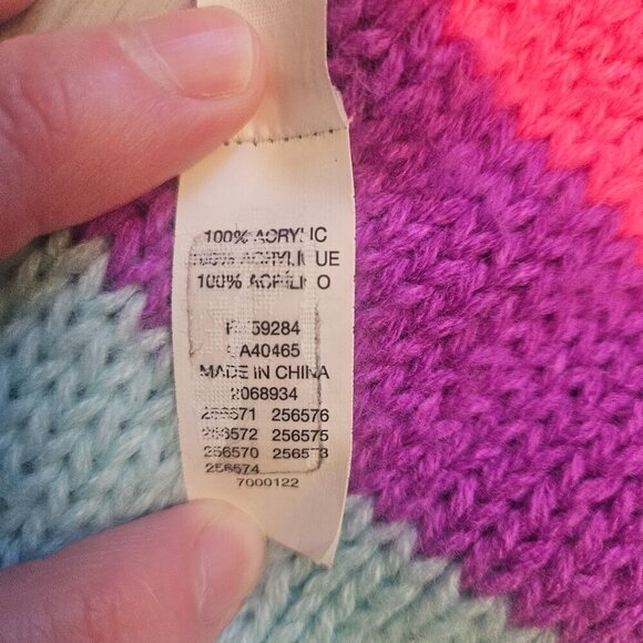 Children’s Place Knit Infinity Scarf Rainbow Stripes One Size - Picture 5 of 9